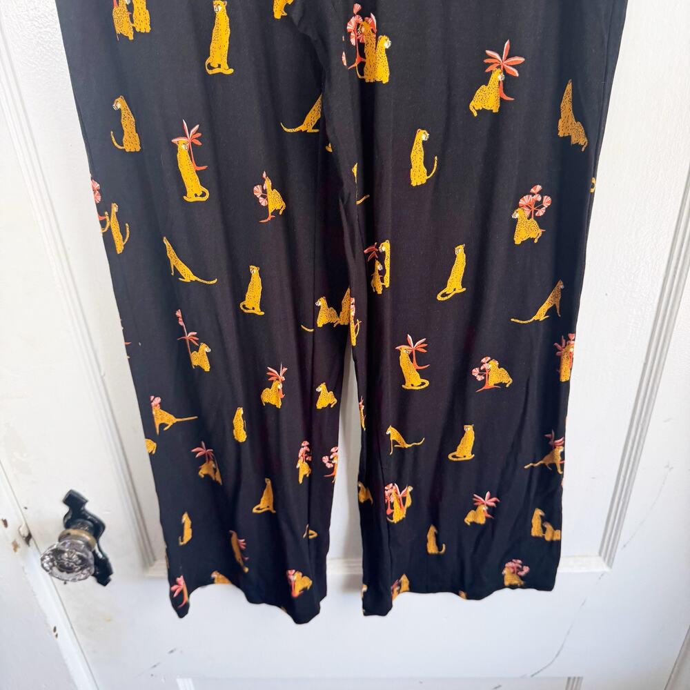 SOMA Cool Nights Cropped Pants Pajama Set NEW Feline Fun Black Leopard Print XS - Picture 12 of 16